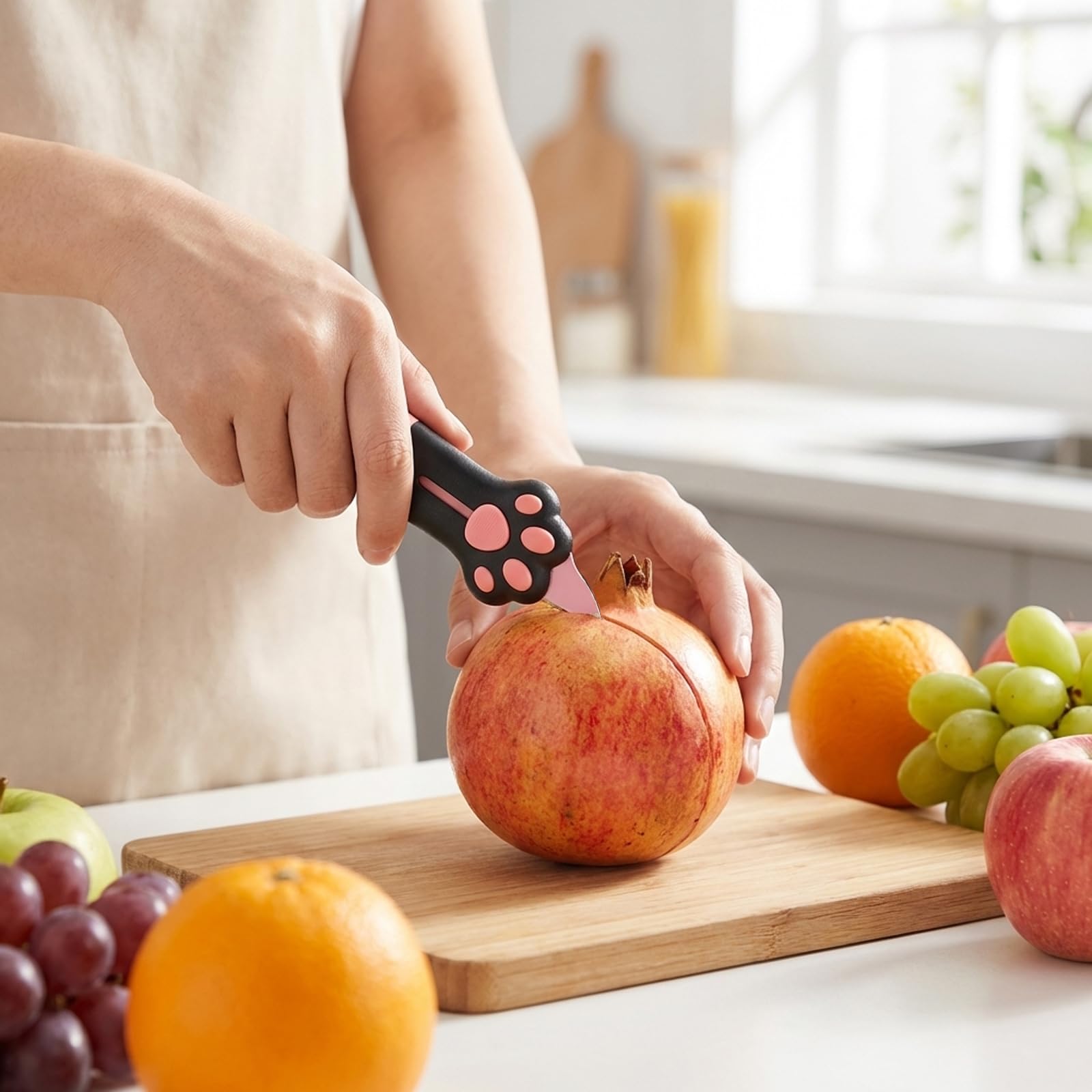 Stainless steel blade close-up on Ujukoxc cat paw box cutter
