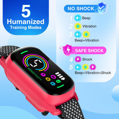UJYOIIY bark collar with reflective tape for safer nighttime walks.