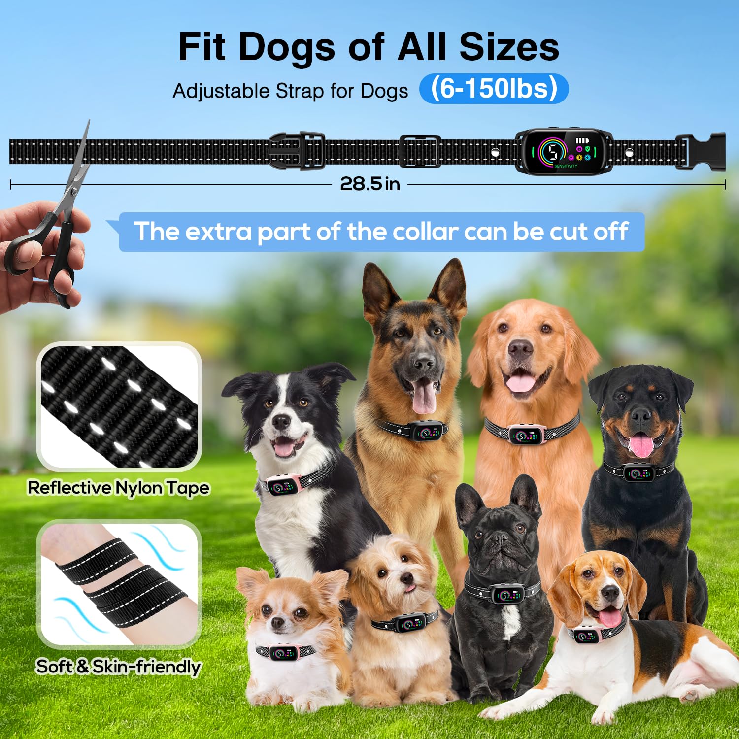 UJYOIIY bark collar auto-pause protects dogs from overstimulation.