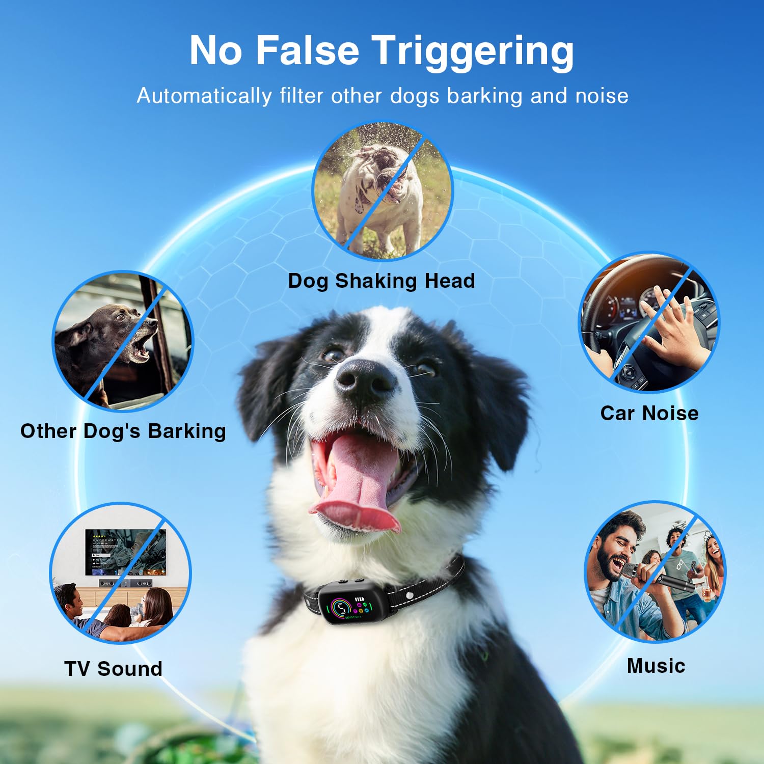 UJYOIIY bark collar offers five training modes for customizable sessions.