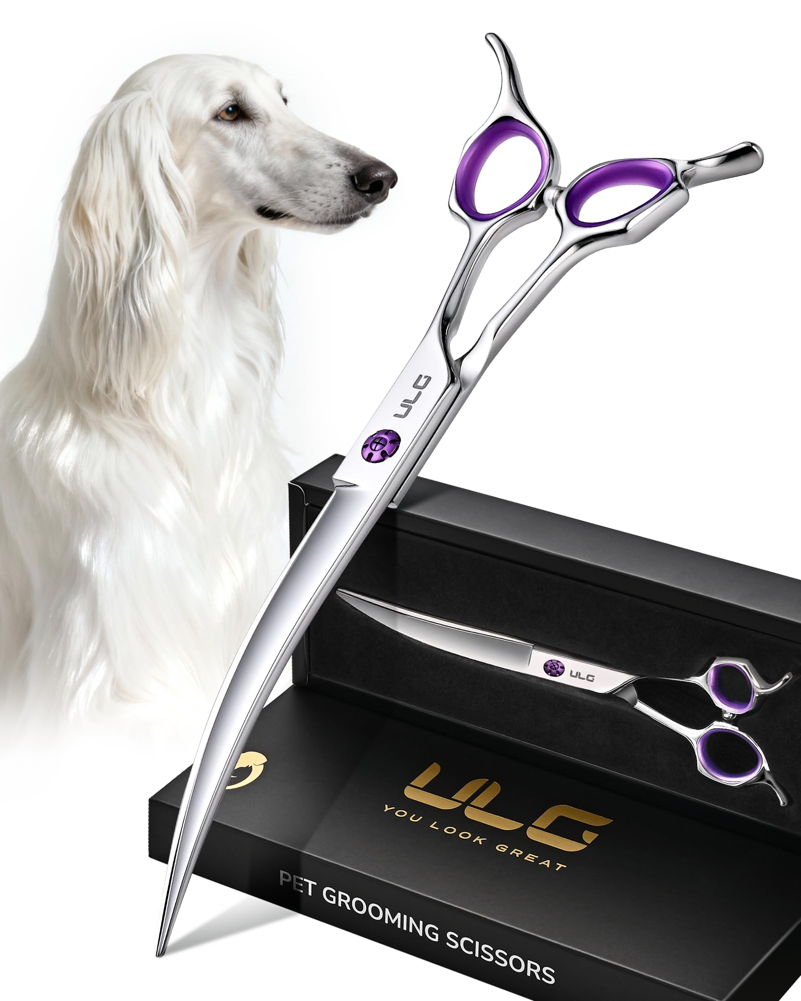 ULG 30° curved blade dog grooming scissors for precise body shaping