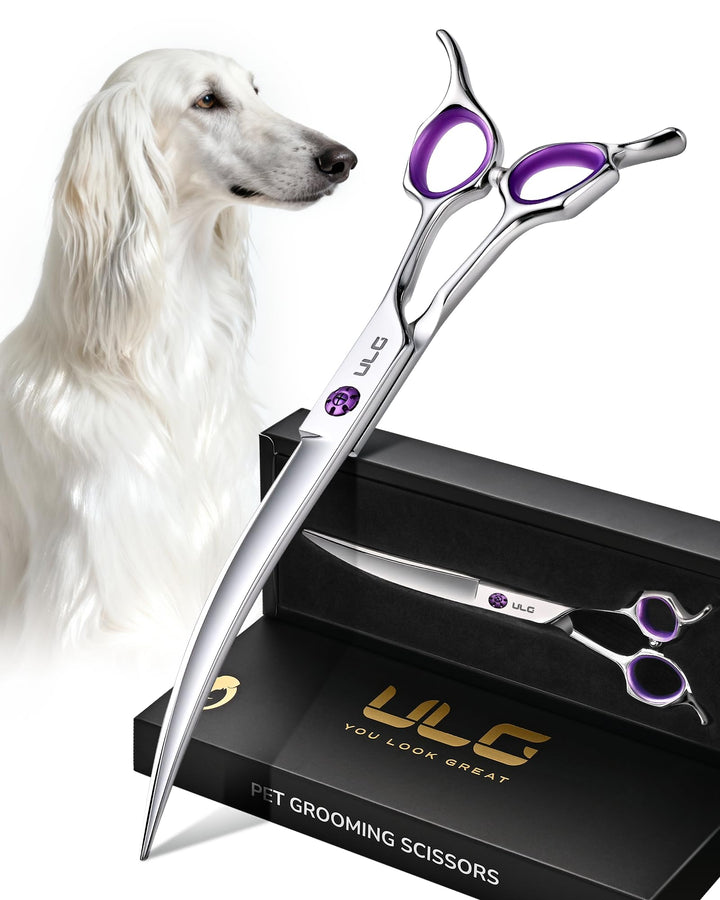 ULG 30° curved blade dog grooming scissors for precise body shaping