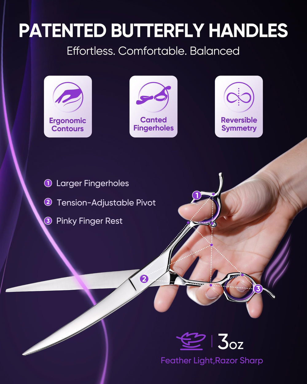 ULG 440C stainless steel blades stay sharp for efficient trims