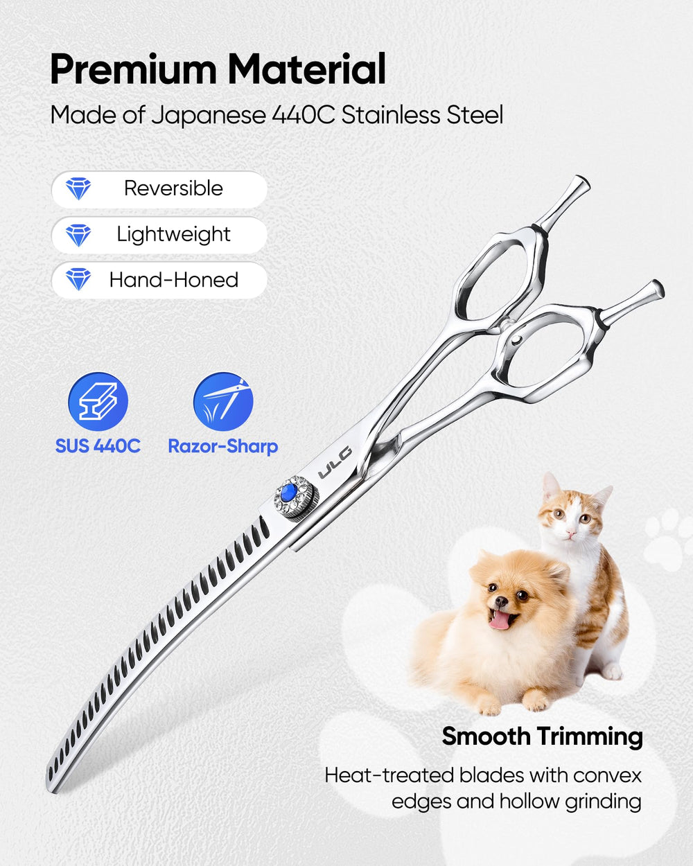 ULG tension adjustment enables precise control during grooming.