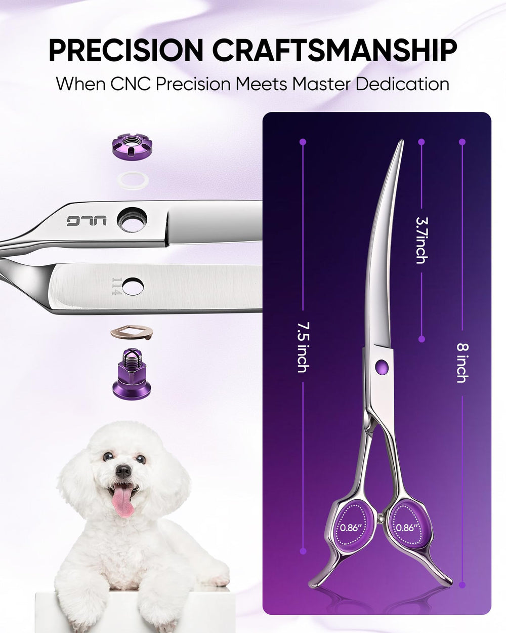 ULG ergonomic butterfly grip reduces hand fatigue during grooming