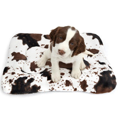ULIGOTA dog bed crate pad front view with soft Angora fabric for cozy naps
