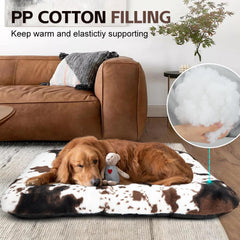 ULIGOTA small dog bed inside kennel view emphasizes plush filler for warmth