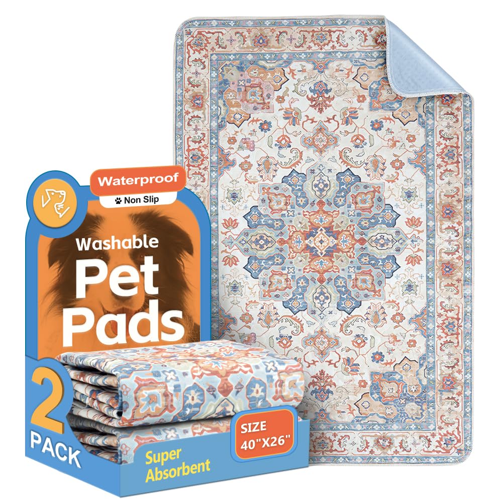 ULIGOTA washable pee pad top view with soft flannel surface for gentle puppy training