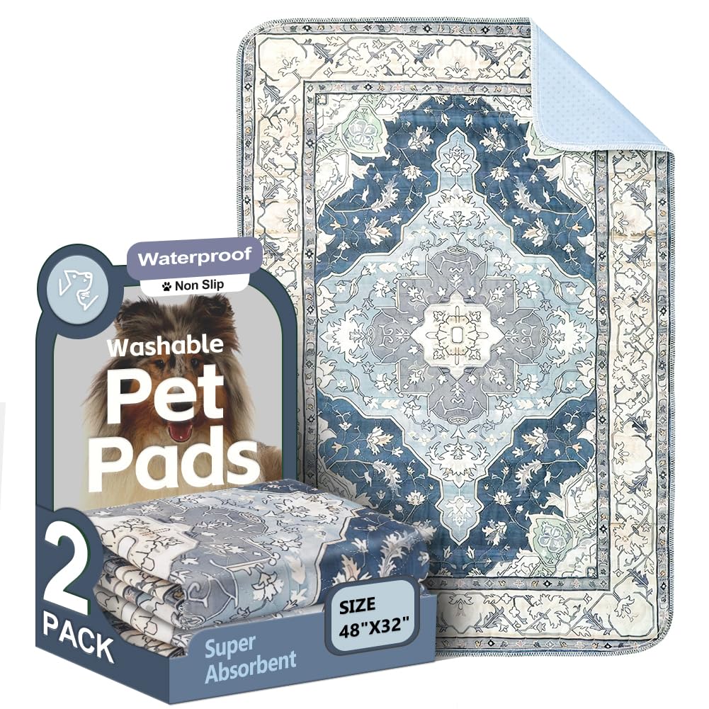 ULIGOTA washable pee pads offer a large 48x32 inch surface to protect floors.