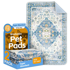 ULIGOTA washable puppy pads two-pack, pack shot, ideal for potty training on floors.