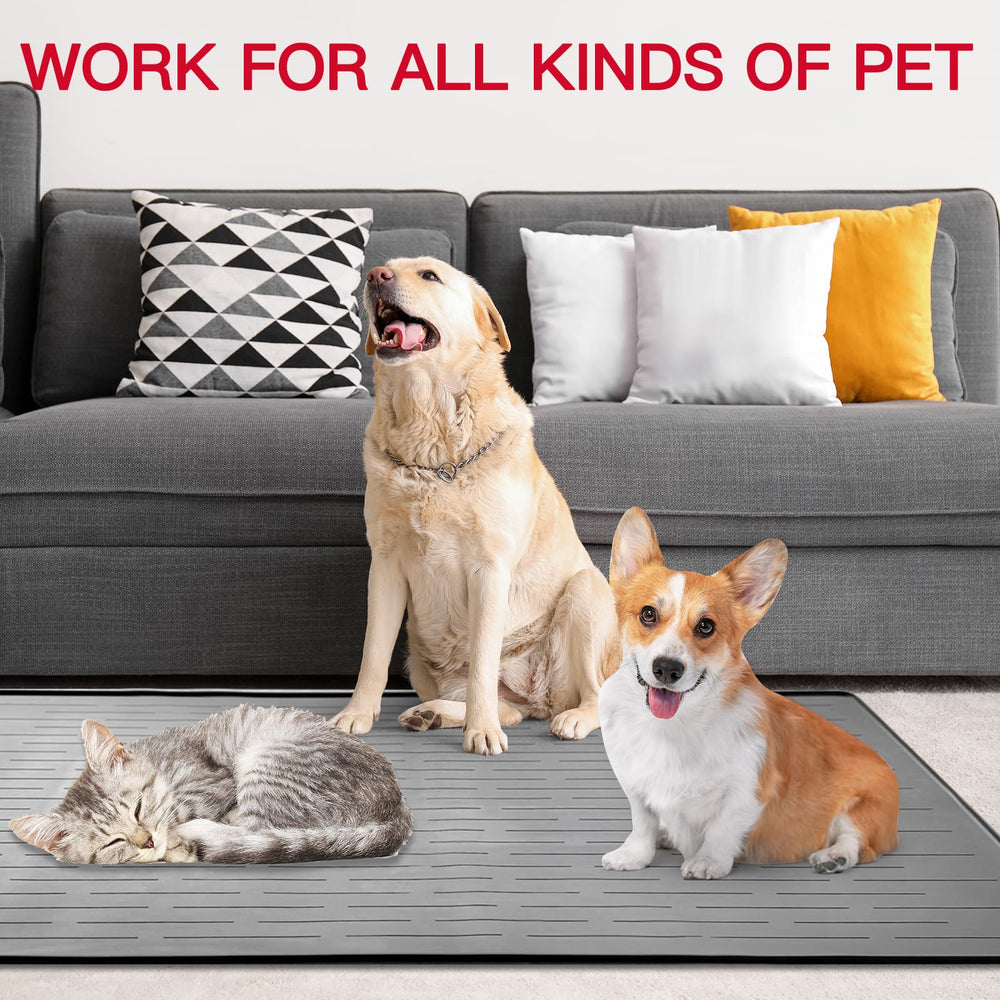 Ultibe large feeding mat protects floors while pets eat comfortably