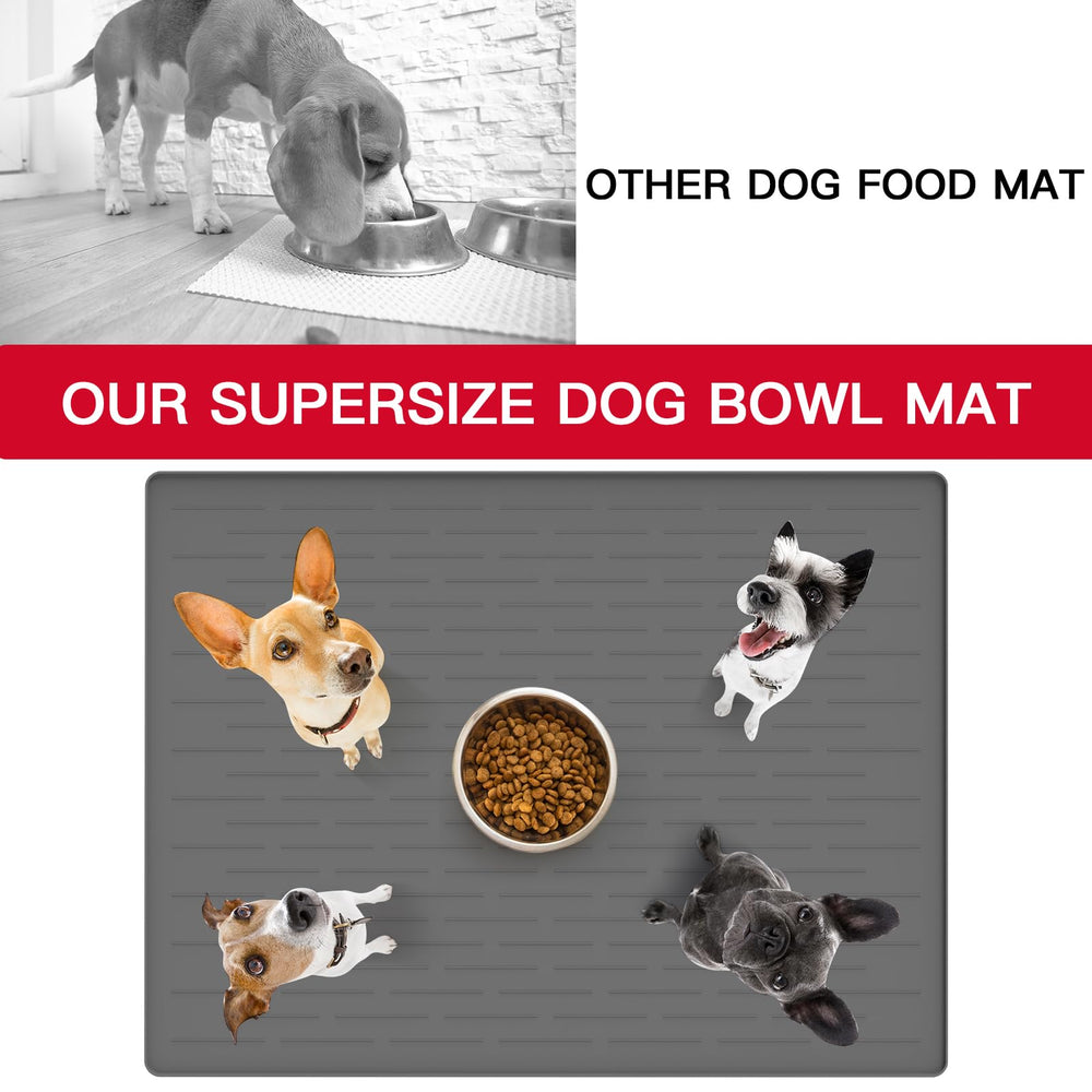 Ultibe multi-purpose mat fits under fountains, feeders, and bowls