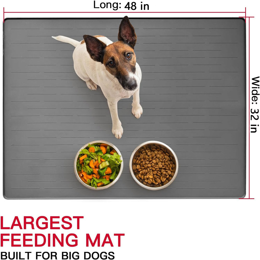 Ultibe non-slip pet mat keeps bowls in place on slick floors during meals