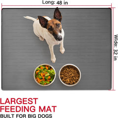Ultibe non-slip pet mat keeps bowls in place on slick floors during meals