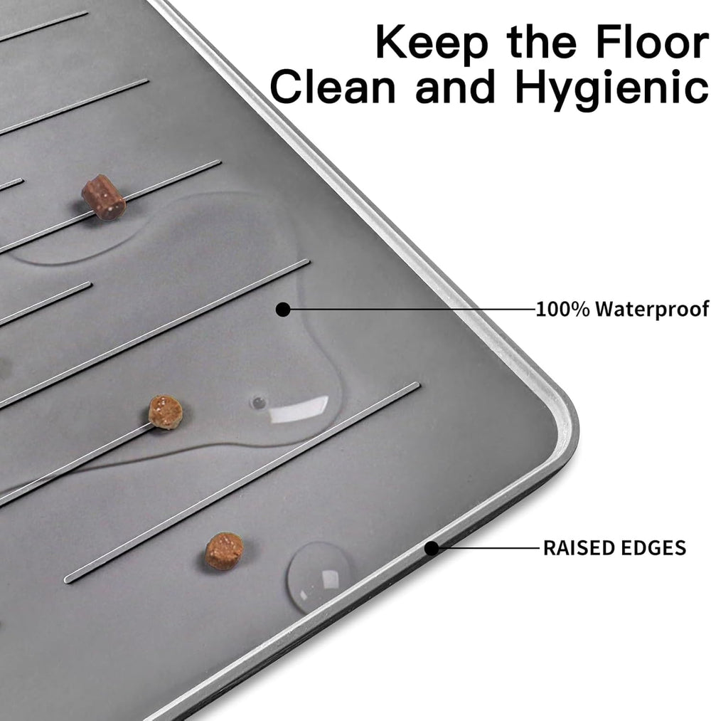 Ultibe waterproof dog mat resists messes and cleans quickly after meals