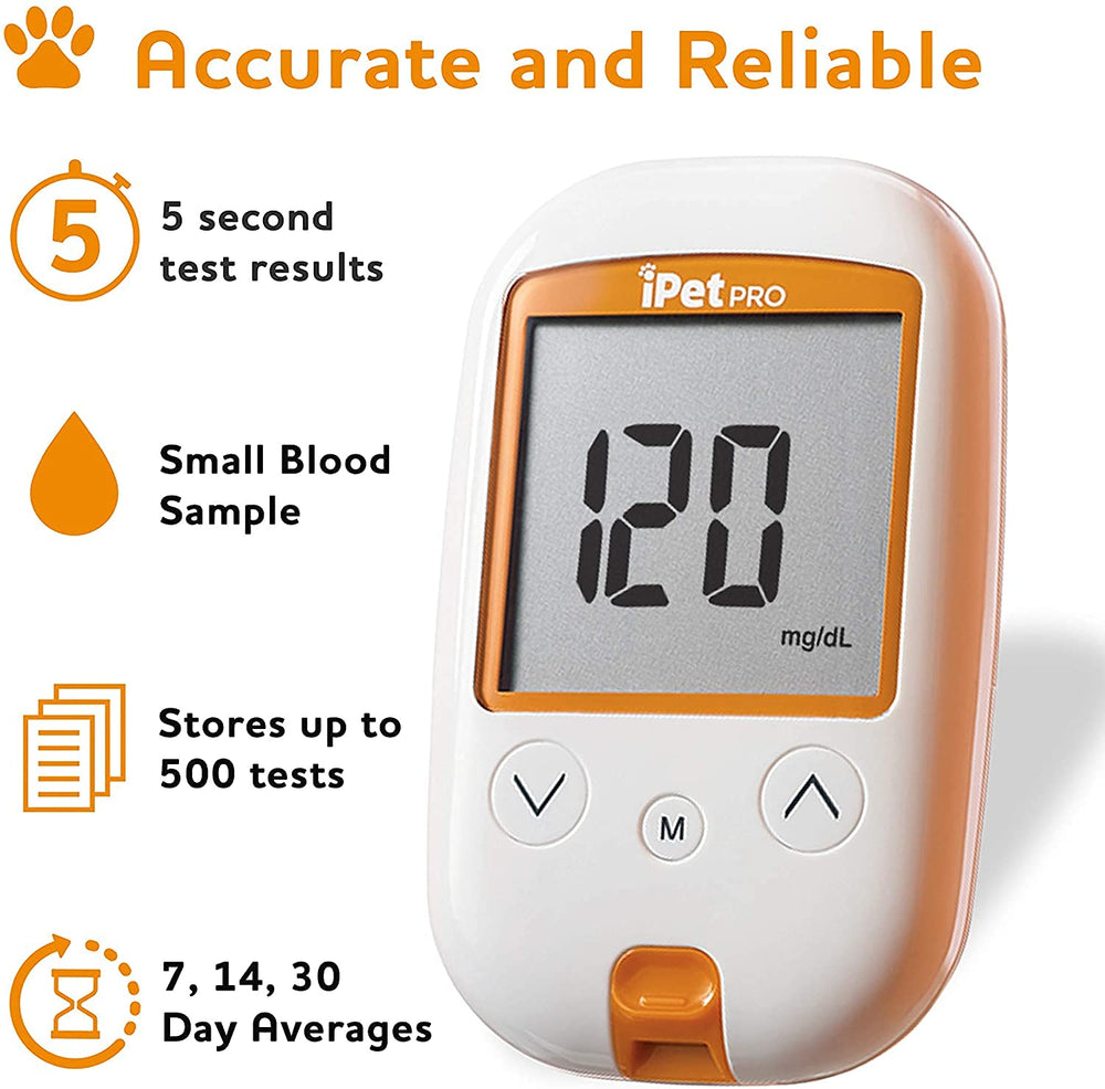 UltiCare iPet Pro strips reading on meter for quick checks.