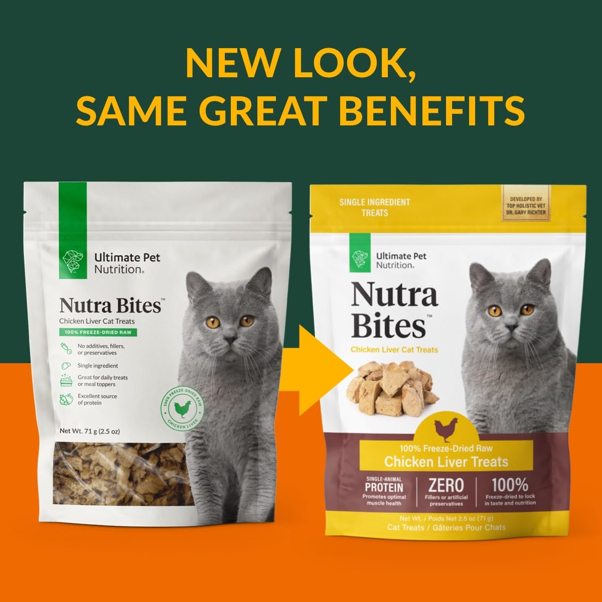 ULTIMATE PET NUTRITION Nutra Bites single-ingredient chicken liver label.