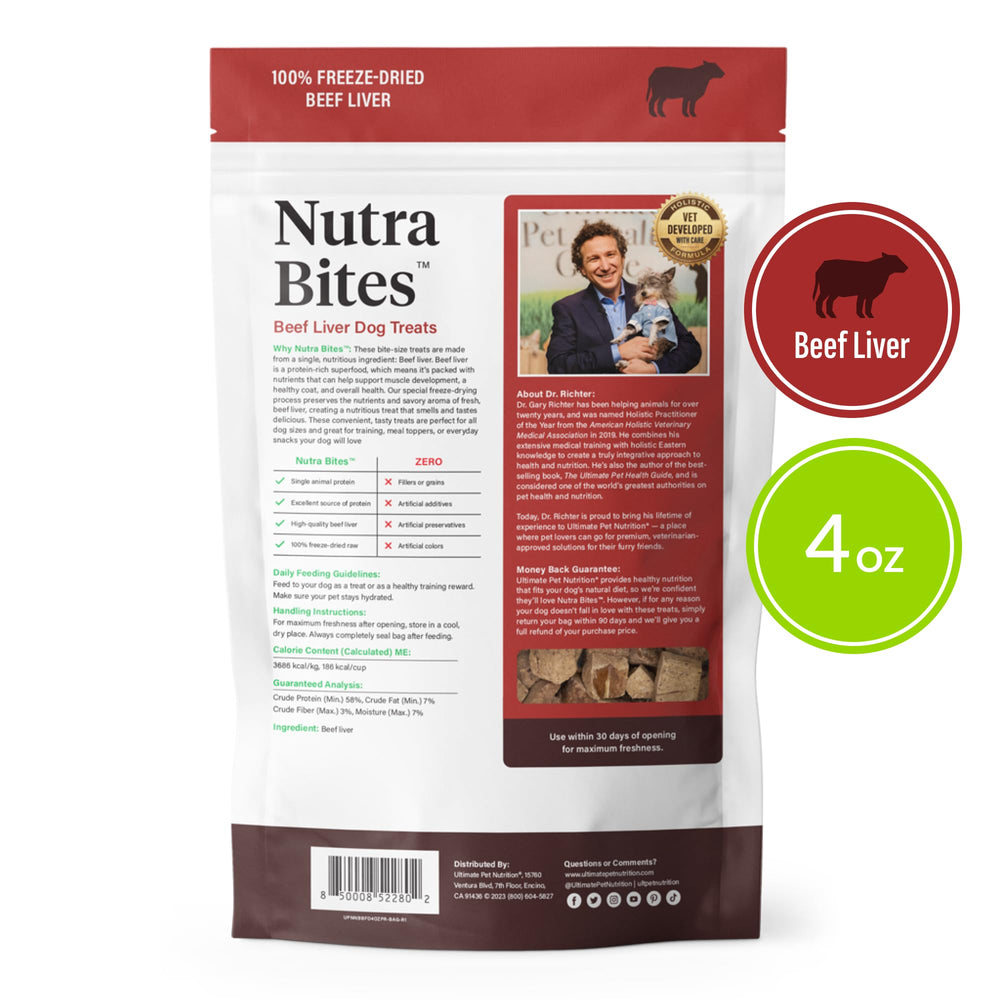 Nutra Bites veterinarian-developed beef liver treat with trusted veterinary insight.