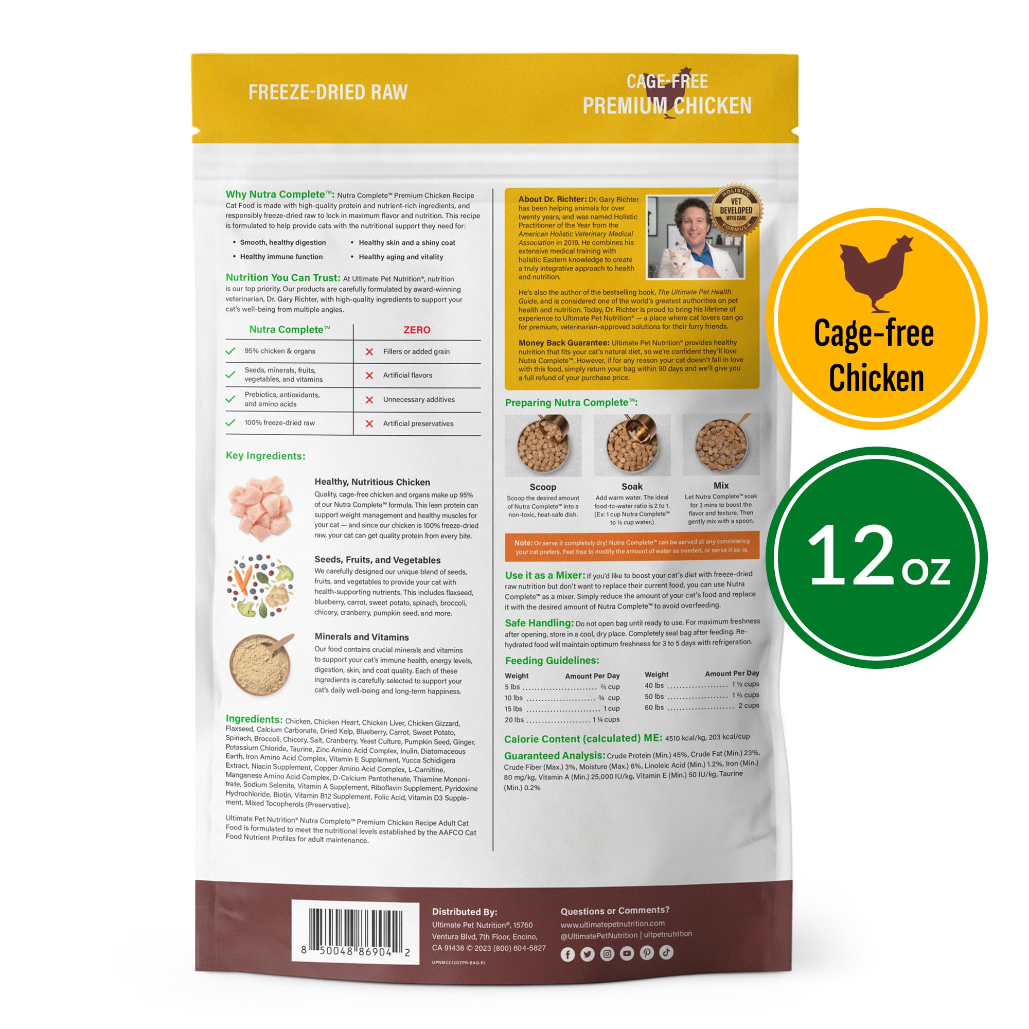 Cat enjoying Nutra Complete as a complete meal or topper, by Ultimate Pet Nutrition