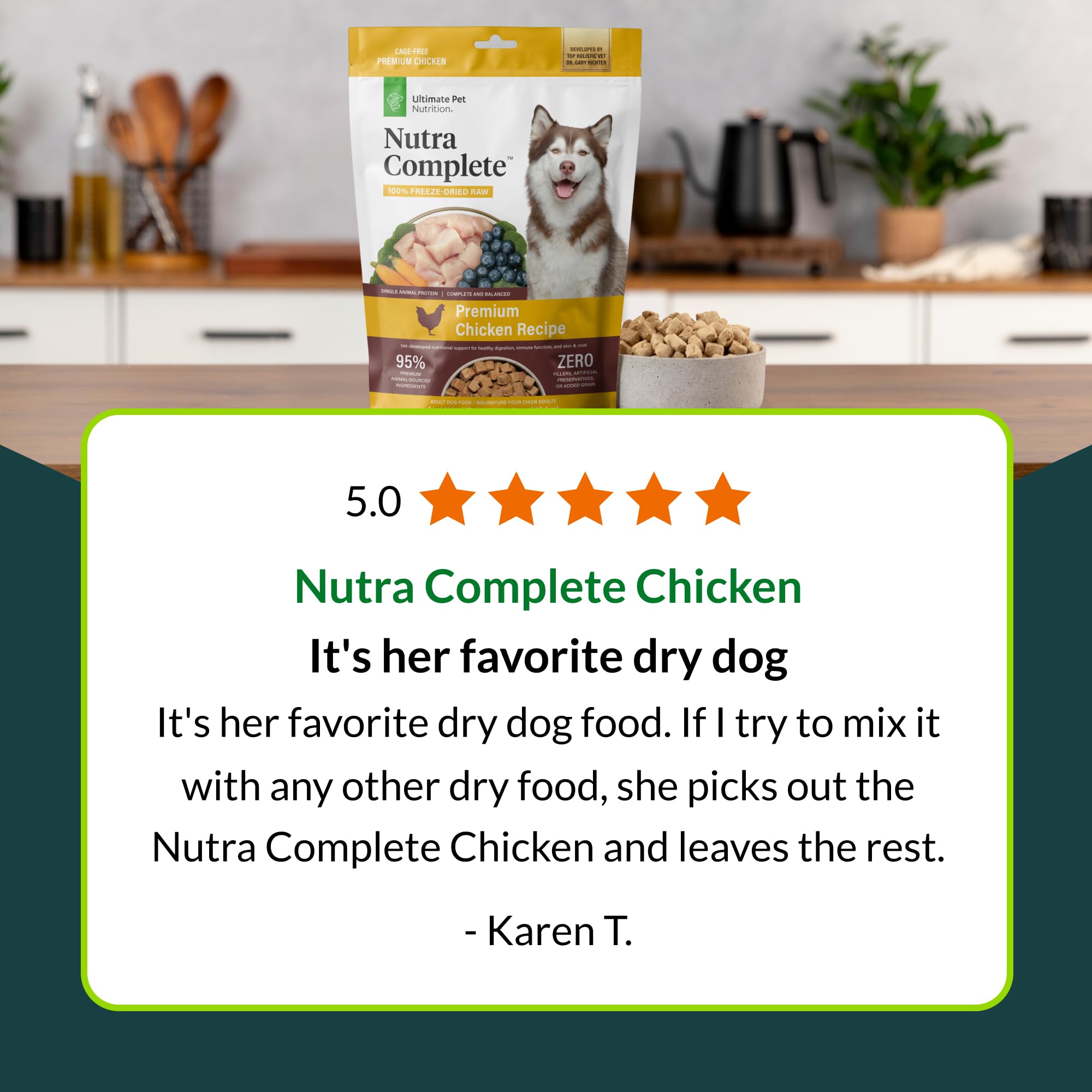 ULTIMATE PET NUTRITION Nutra Complete daily wellbeing support in a practical feeding routine.