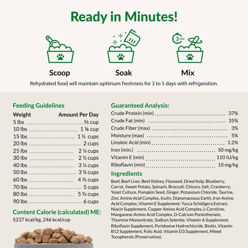 Sweet potato and spinach in Nutra Complete blend for balanced nutrition
