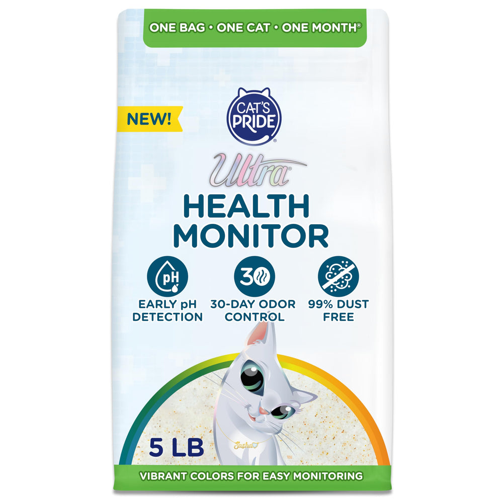 ULTRA Cat’s Pride health-monitor litter bag shown for home monitoring and refills