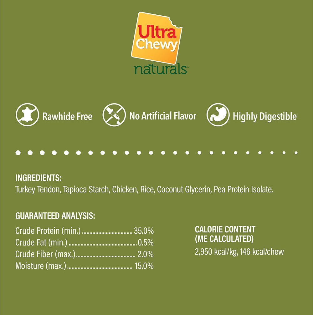 Ultra Chewy 4in turkey tendon chew for dogs — suited for larger breeds.