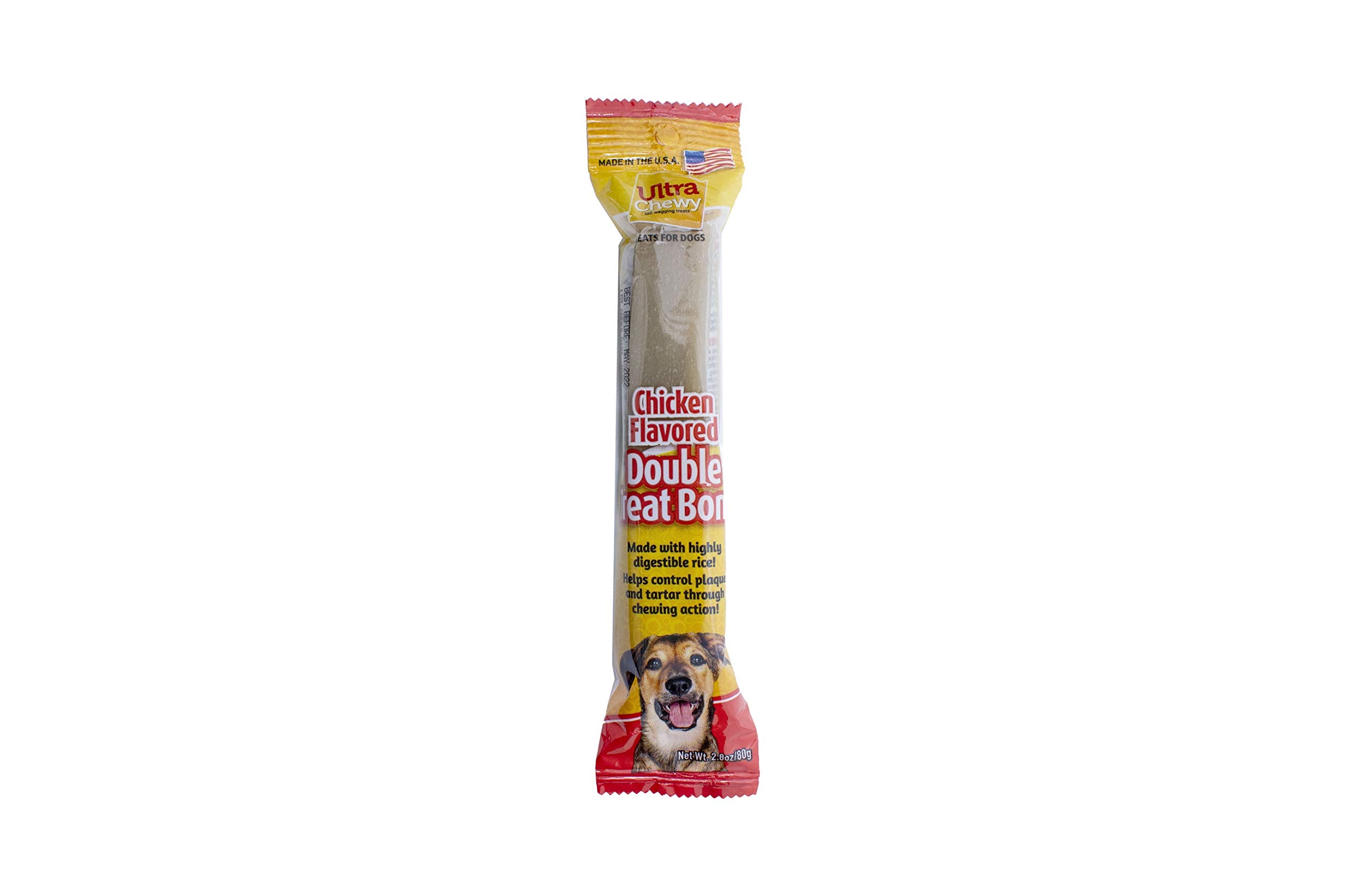 Ultra Chewy Chicken Double Treat Bones rawhide-free option for sensitive stomachs