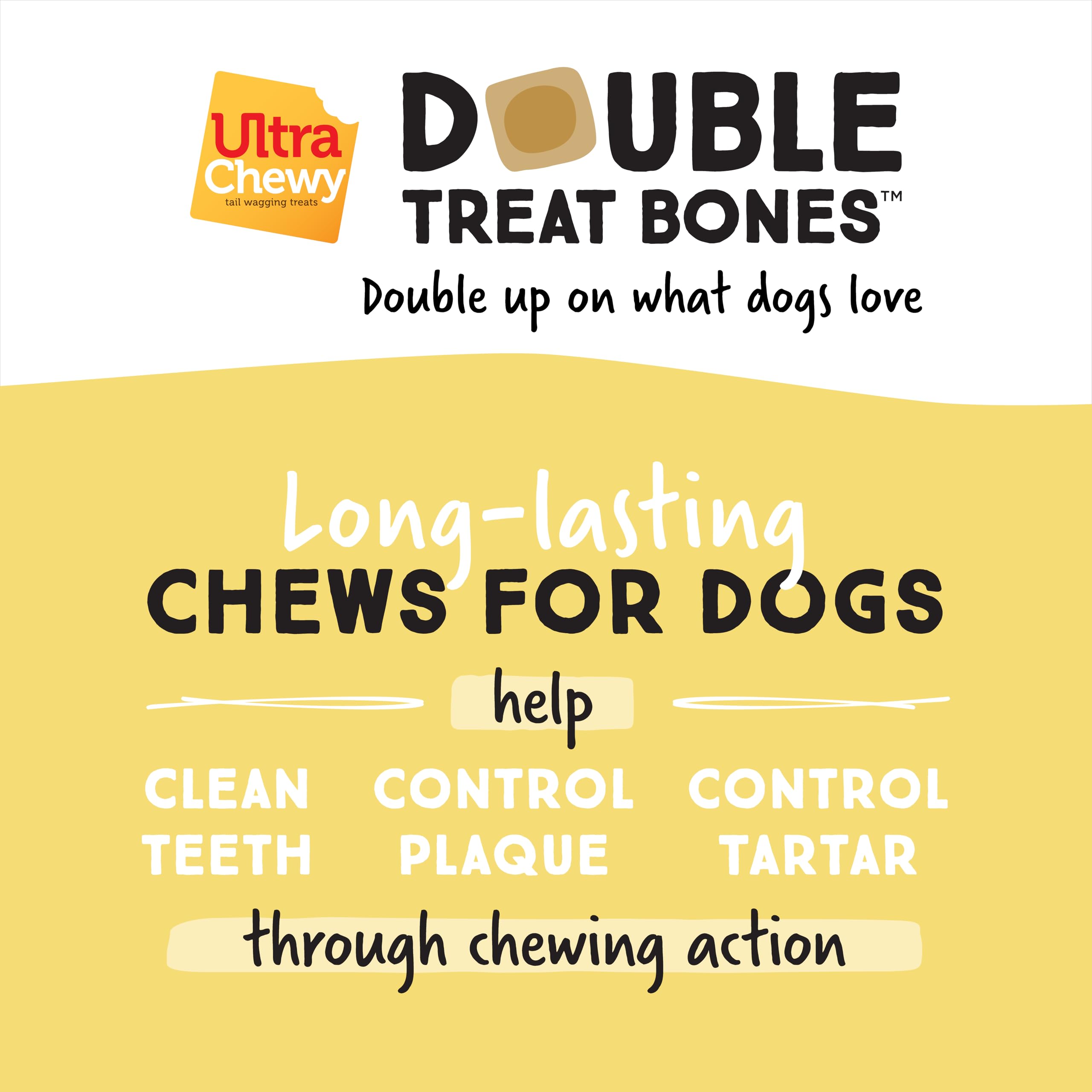Ultra Chewy Double Treat Bones blueberry flavor chew for tasty engagement