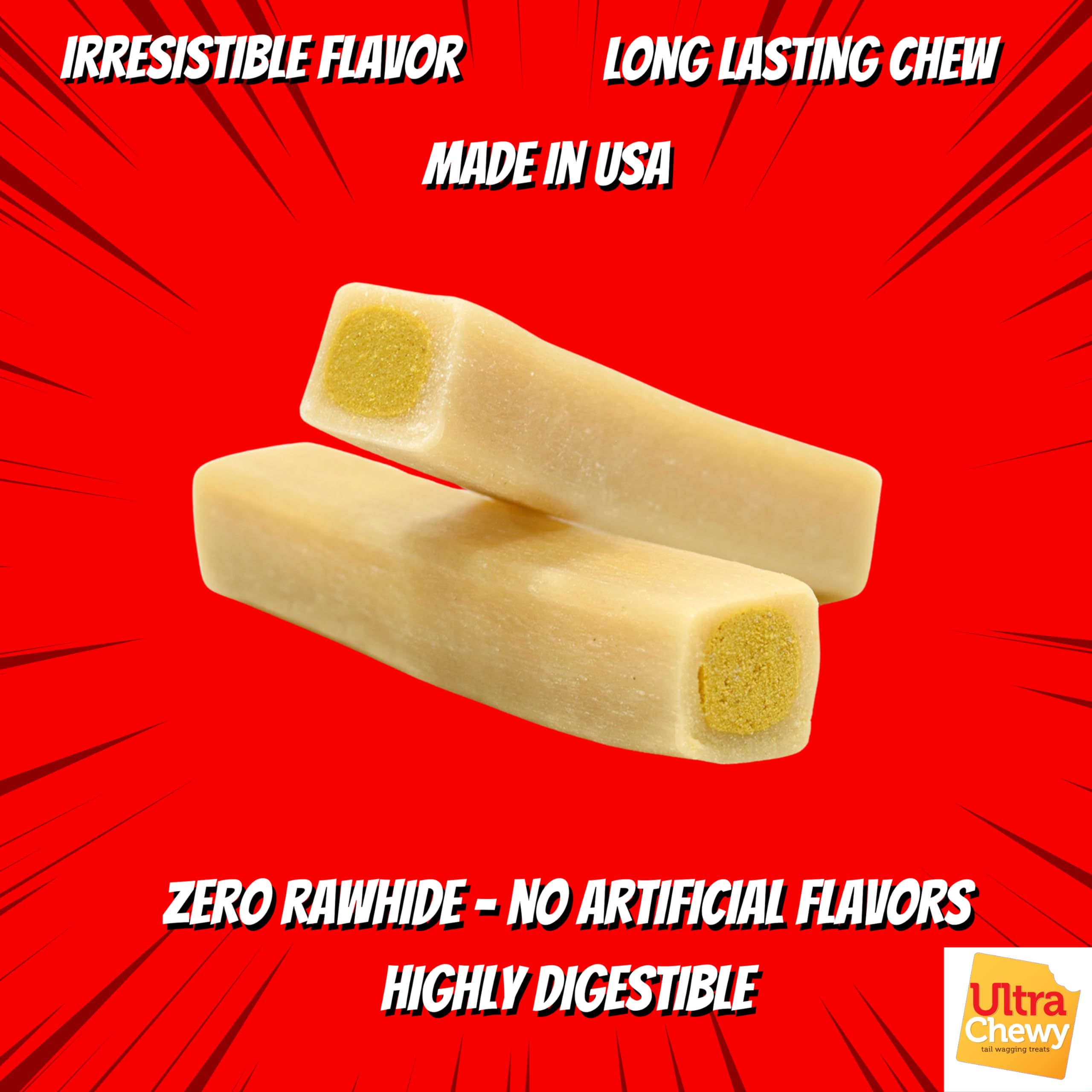 Ultra Chewy Double Treat Bones digestible formula close-up for gentle chewing