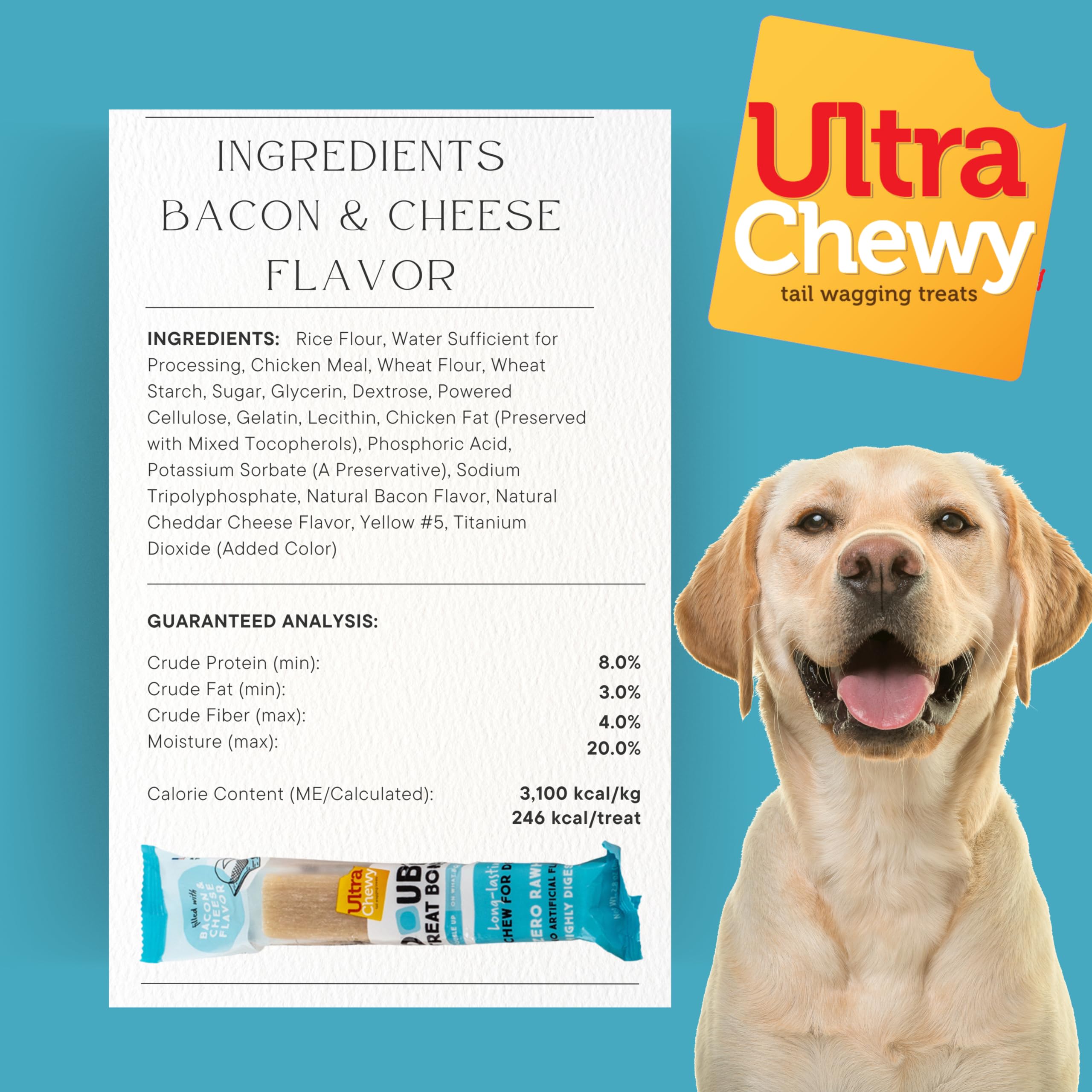 Ultra Chewy Double Treat Bones sturdy chew suitable for aggressive chewers