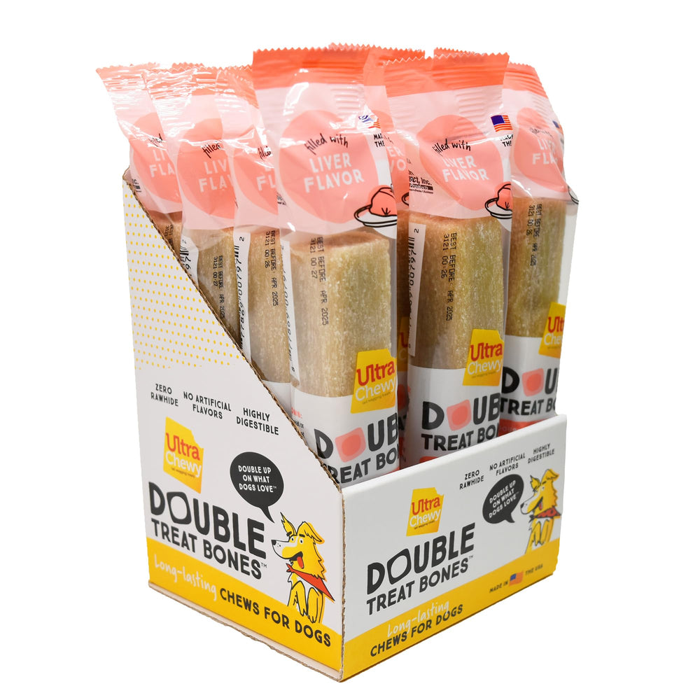 Ultra Chewy Liver Double Treat Bones outer-layer durable chew for long-lasting sessions