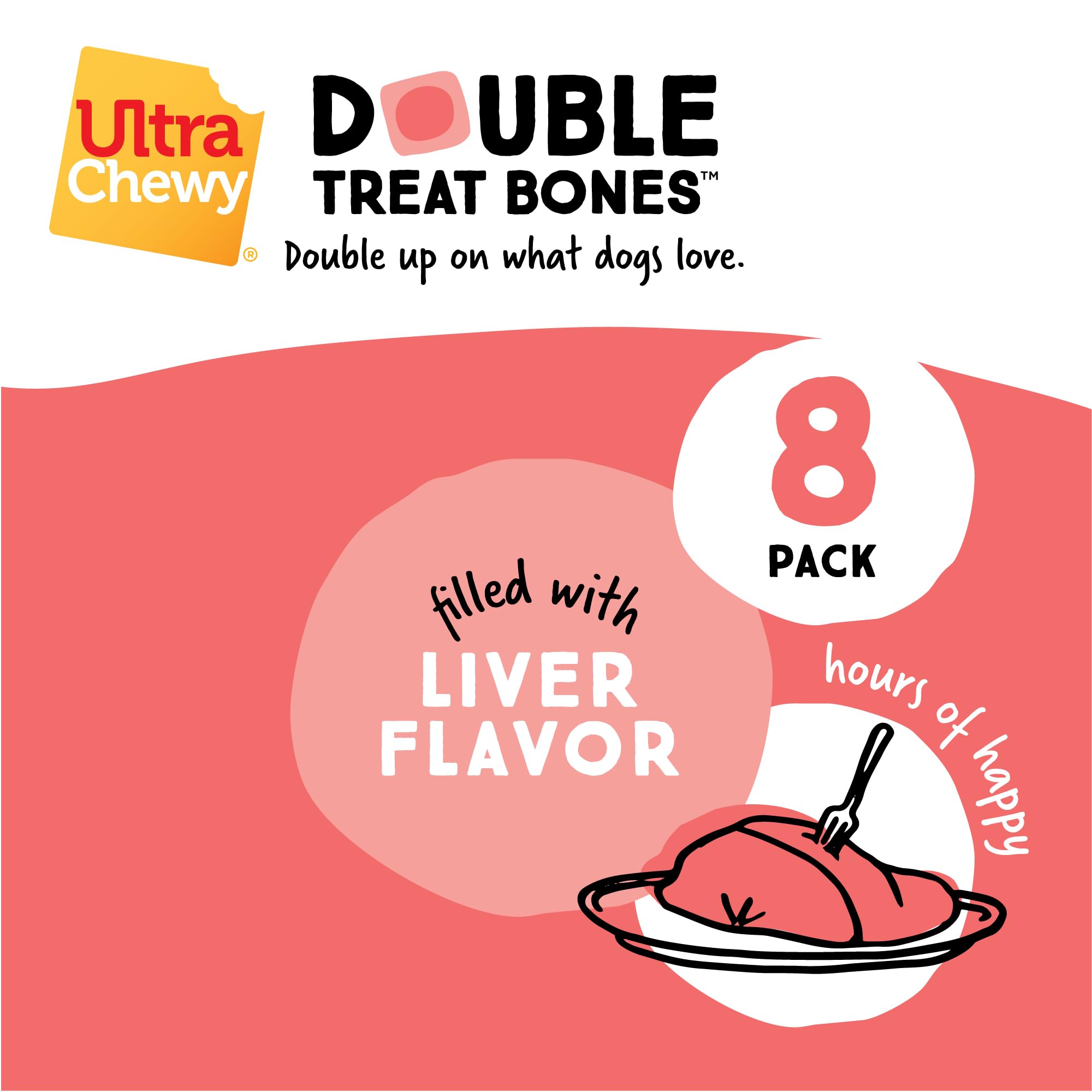 Ultra Chewy Liver Double Treat Bones USA-made packaging signals trusted sourcing
