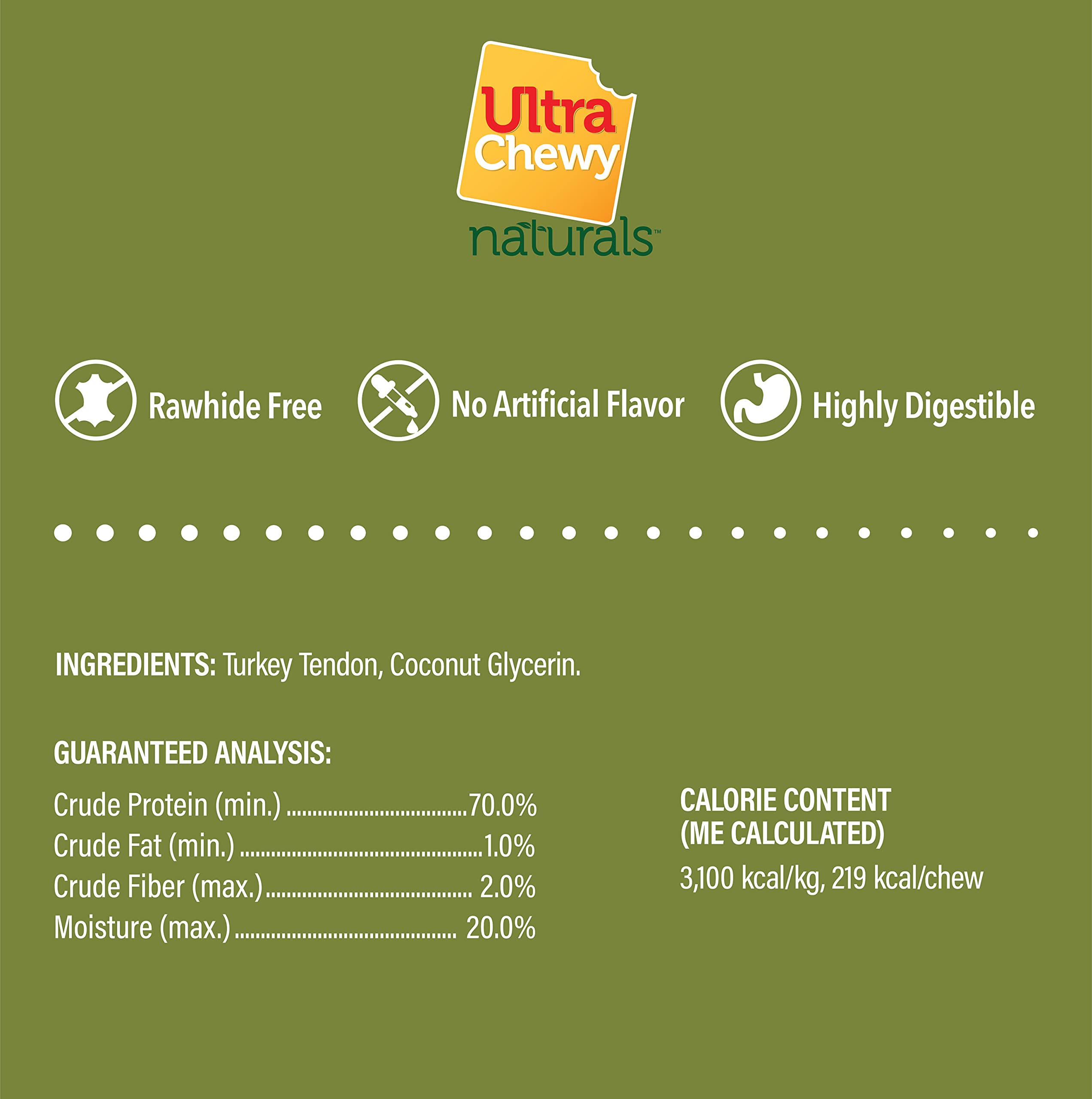 Ultra Chewy turkey tendon knotted bone texture detail, durable chew surface