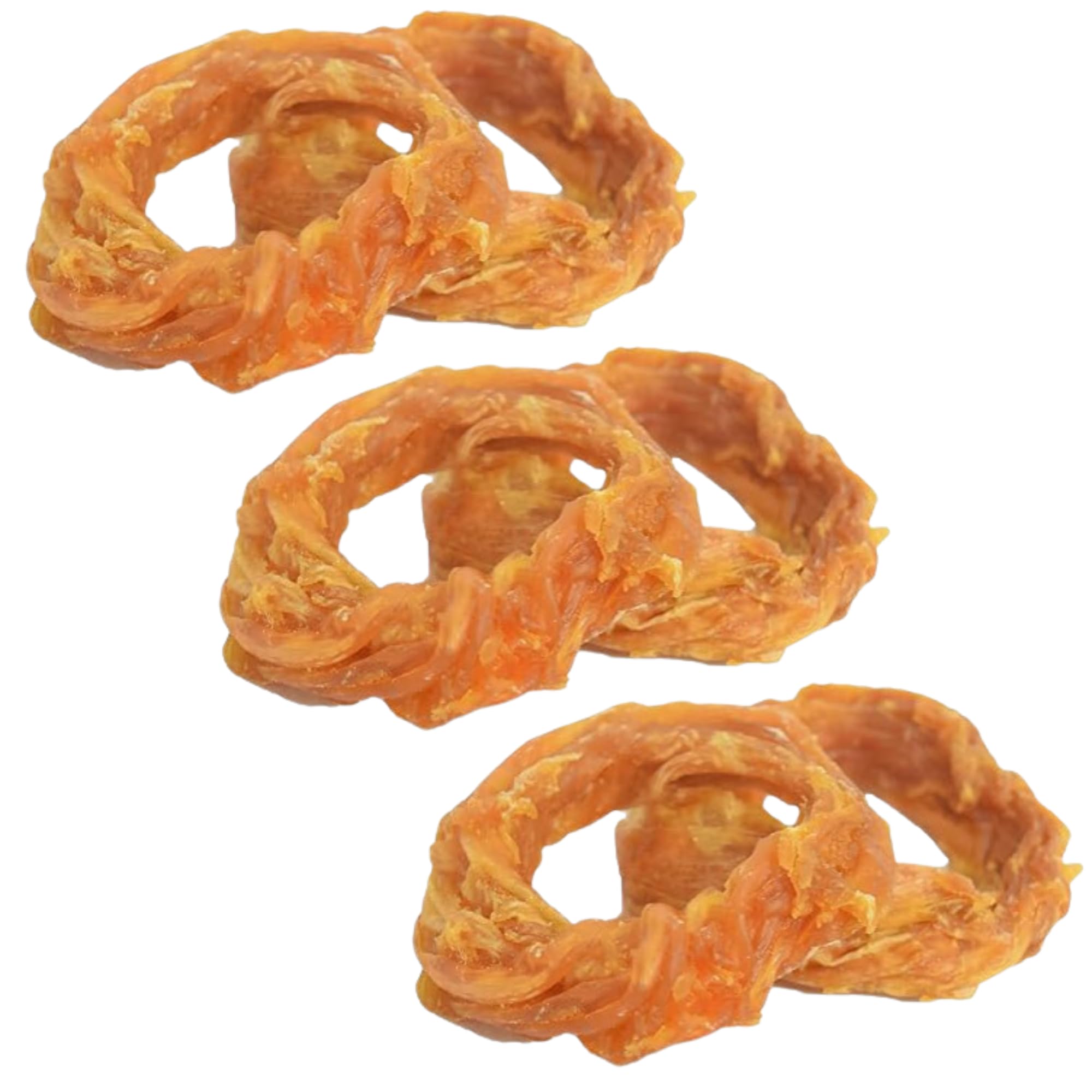 Ultra Chewy turkey tendon rings bag six-pack, convenient on-the-go treat.