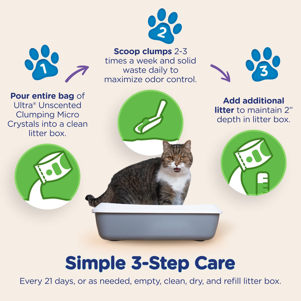 Lightweight bag design of ULTRA litter for simple transport and handling.
