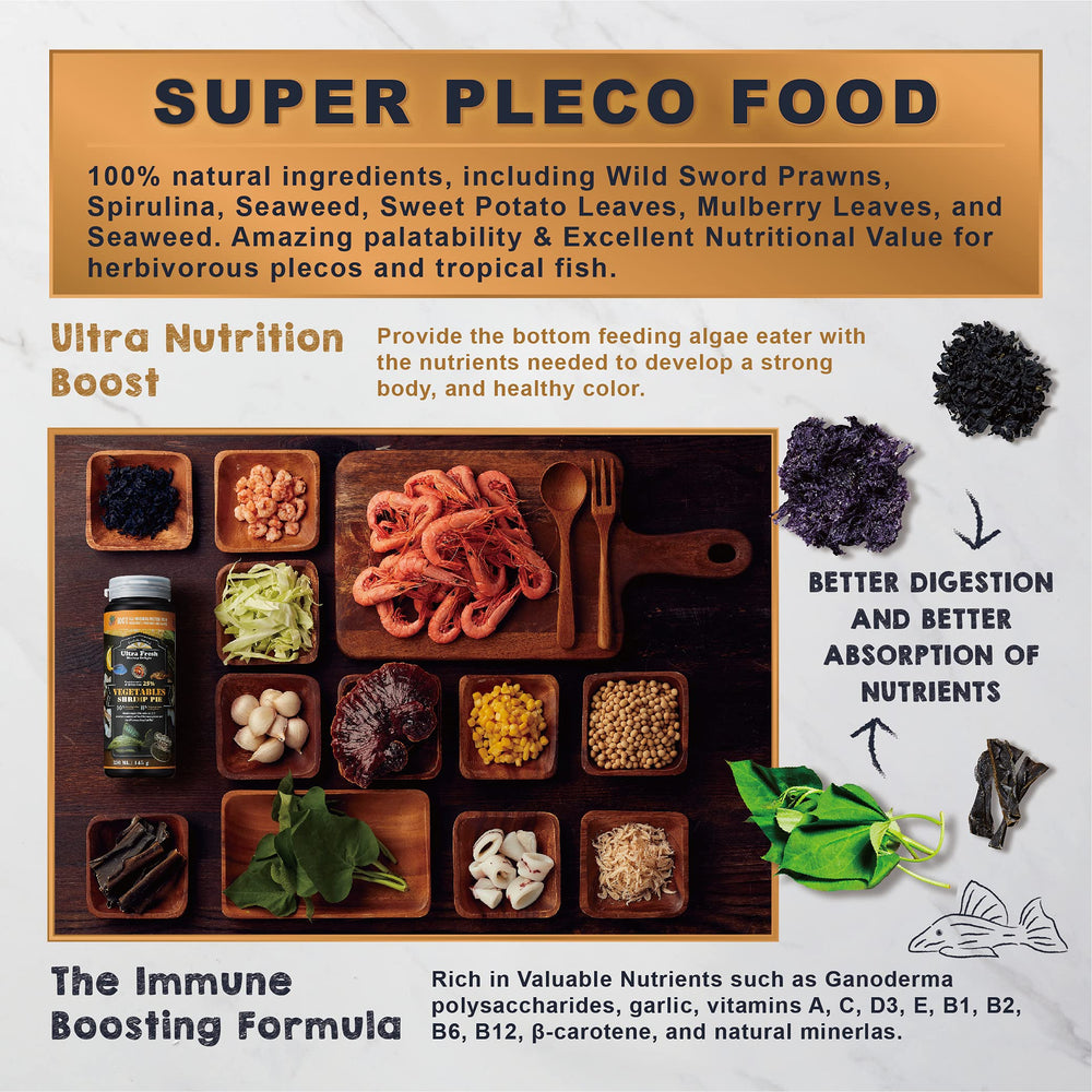 Ultra Fresh pleco diet wafers focus on color boost and palatability.