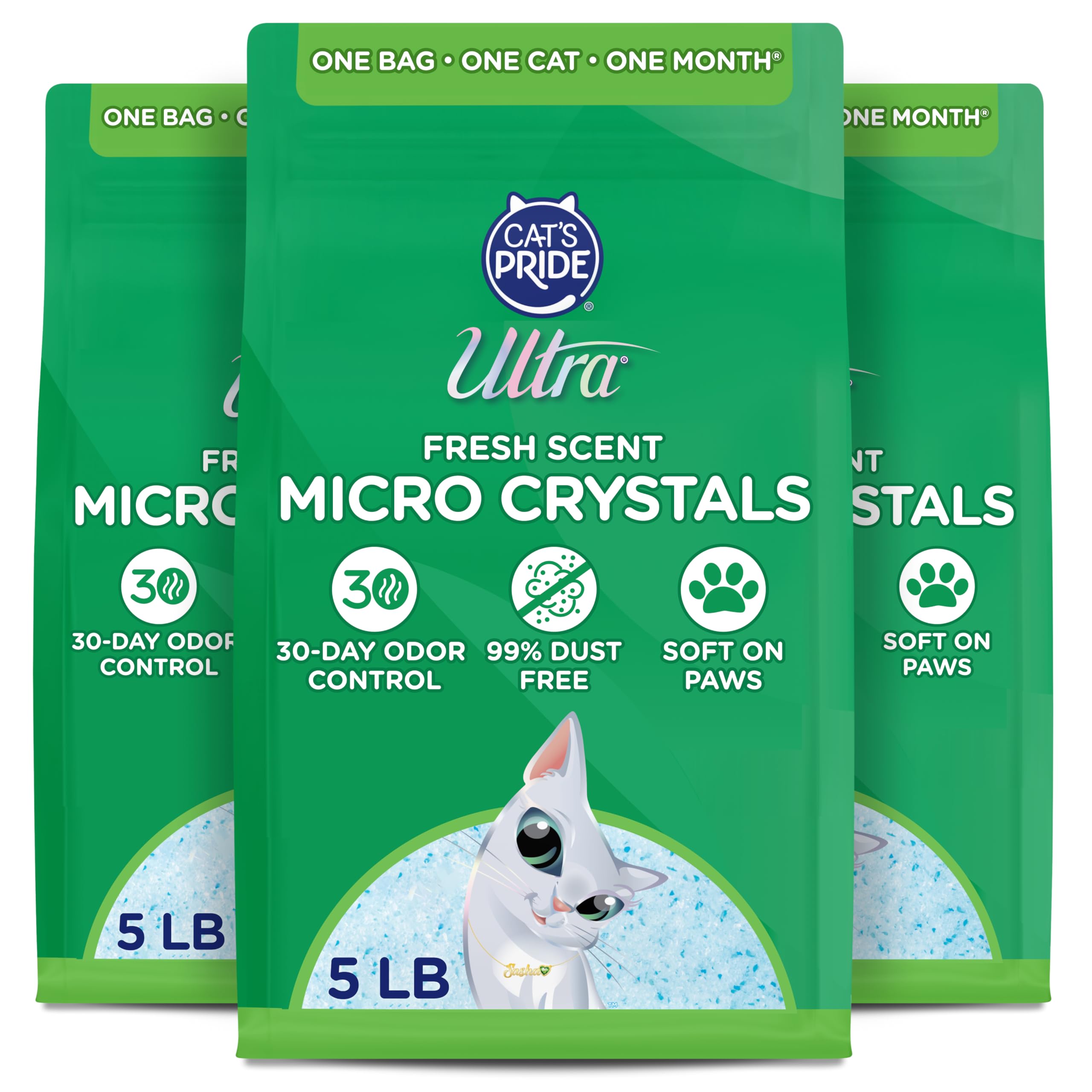 ULTRA Ultra Fresh packaging showing 15 lb trio, highlighting odor control