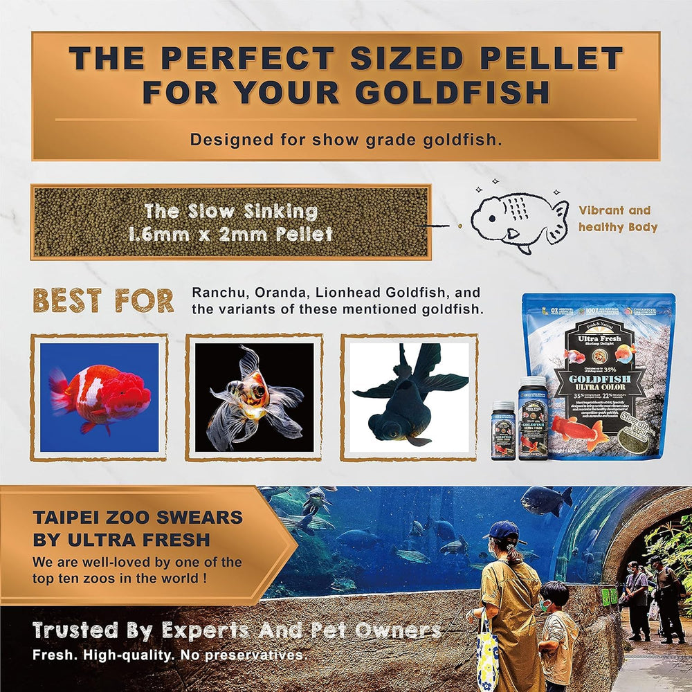Ultra Fresh slow-sinking pellets deliver steady feeding for goldfish
