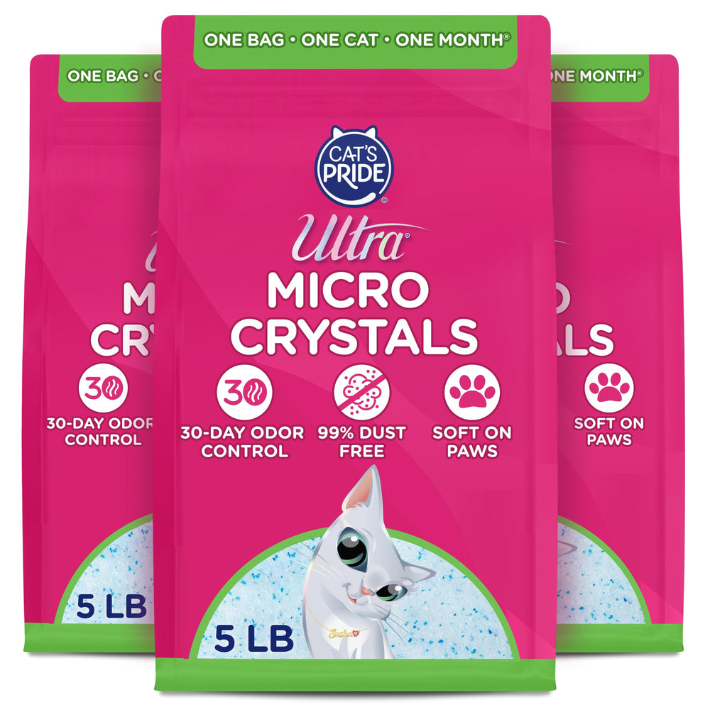 ULTRA Micro Crystals litter dust-free bag close-up, showcasing a clean, low-dust setup.
