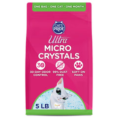 ULTRA Micro Crystals unscented 5lb bag, front view for easy identification and odor control.