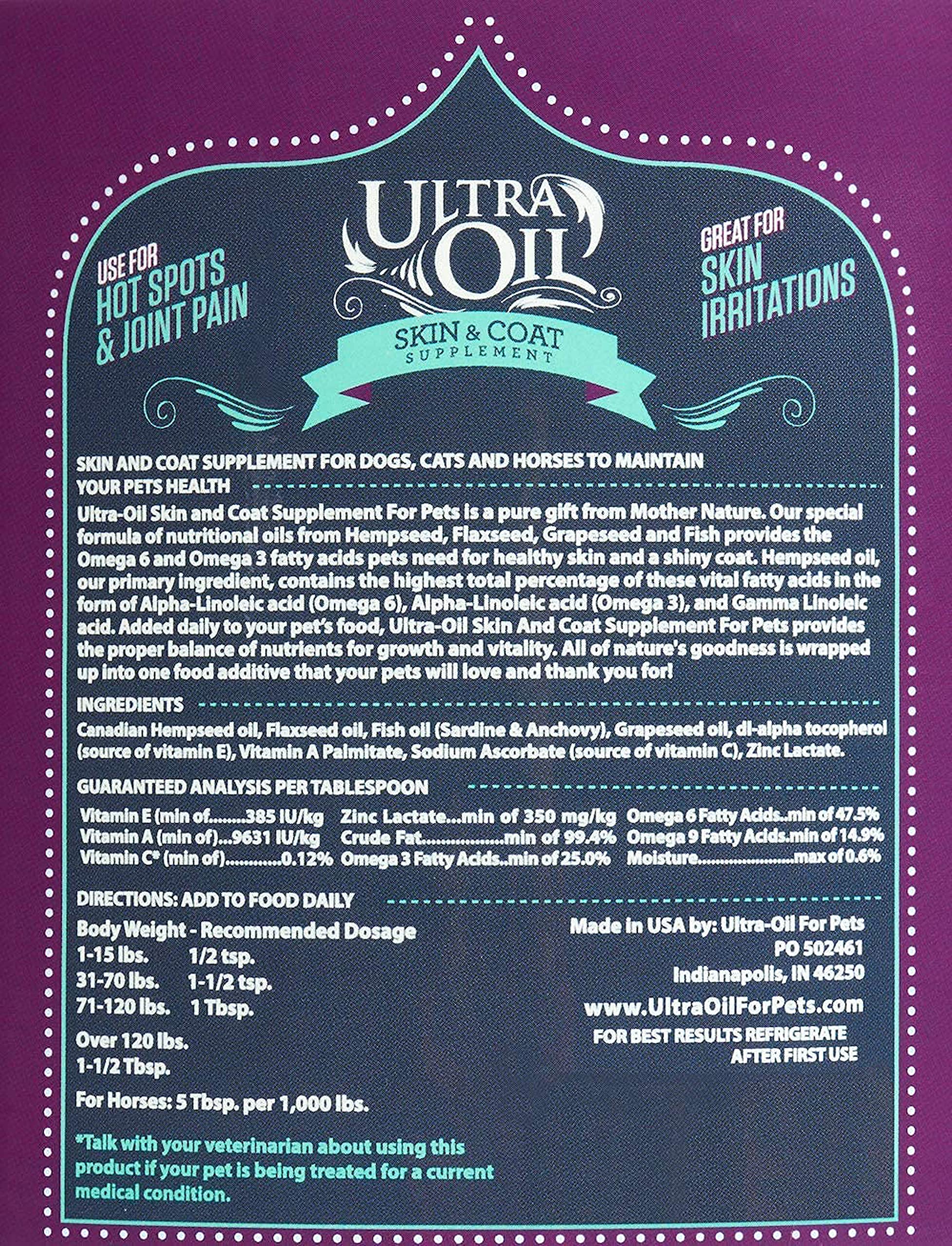 Graphic of Ultra Oil ingredients including hemp, flaxseed and fish oils.