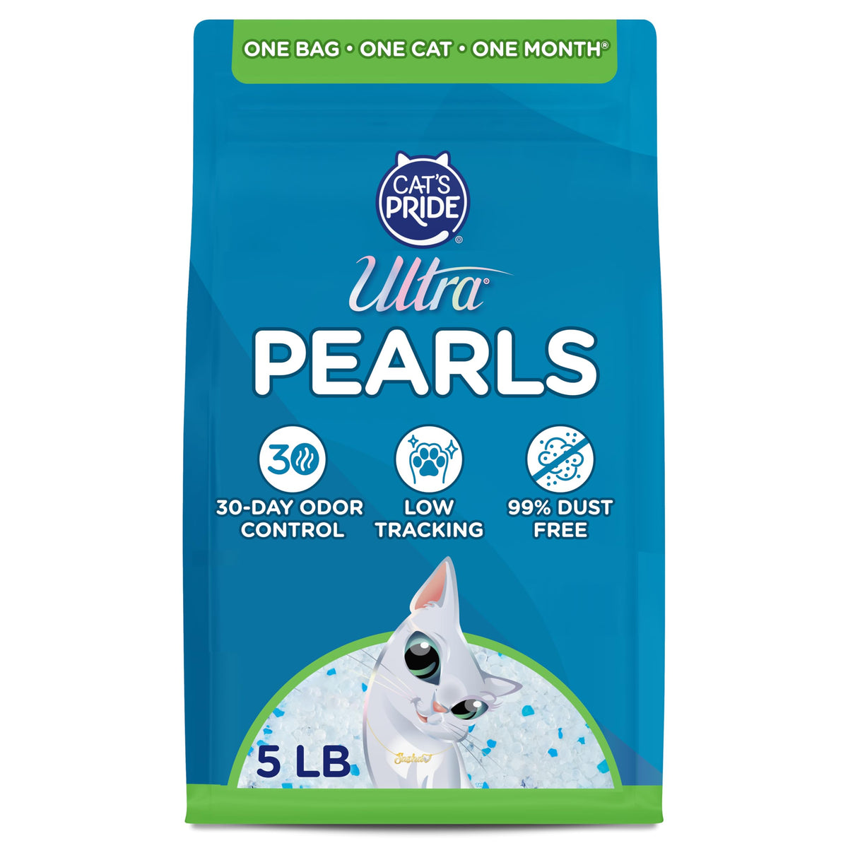 Ultra Pearls cat litter dust-free crystals for a cleaner home.