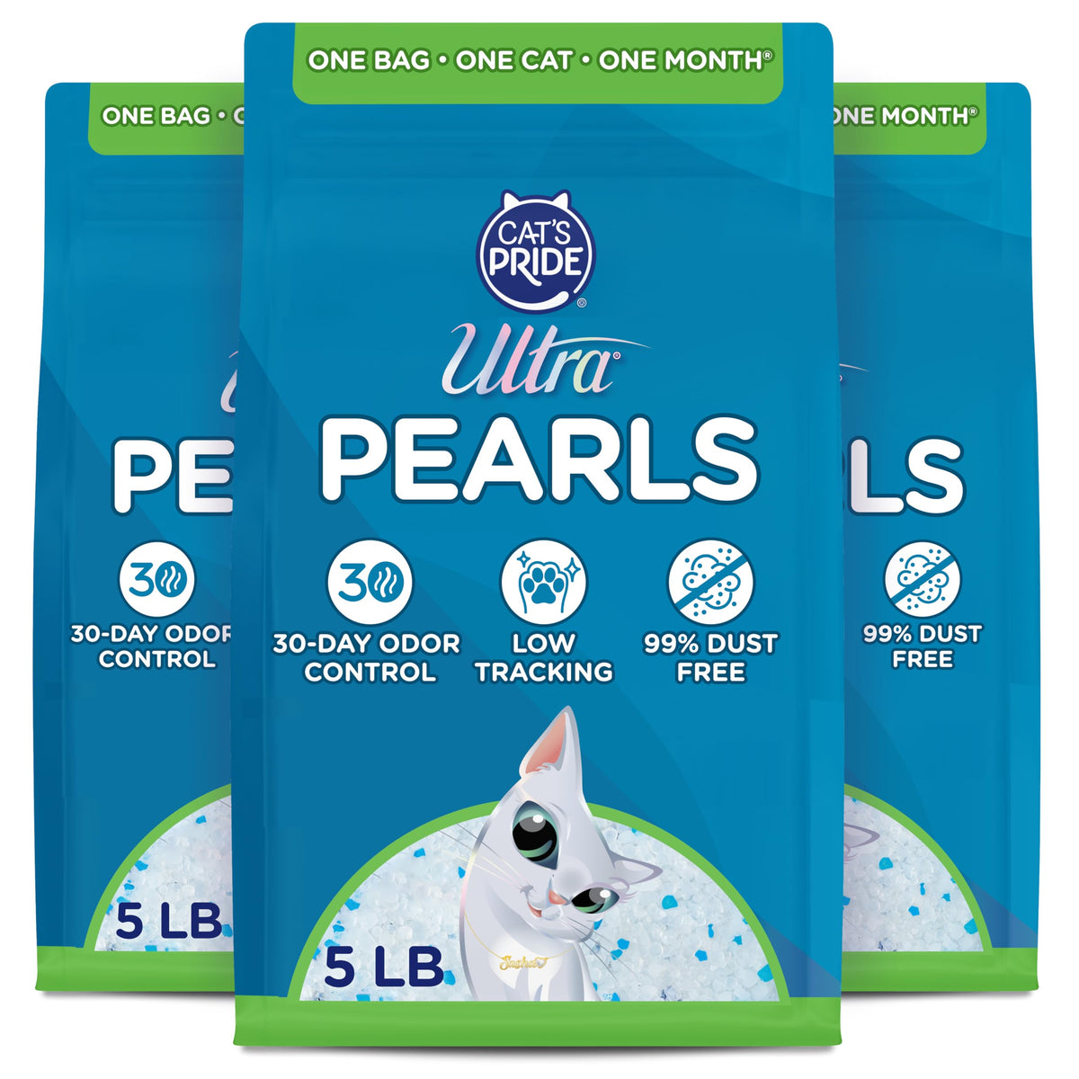 ULTRA Ultra Pearls dust-free litter bag keeps the box clean with minimal dust.