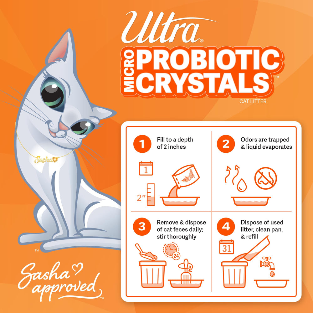 ULTRA fragrance-free label on litter highlights suitability for sensitive spaces.