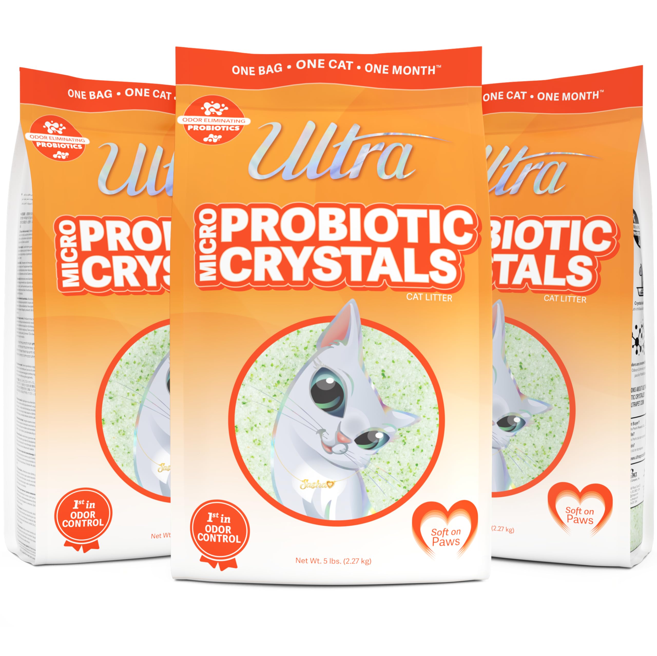 ULTRA Ultra Probiotic Micro Crystals cat litter pack, 15 lb total, ideal for home use.