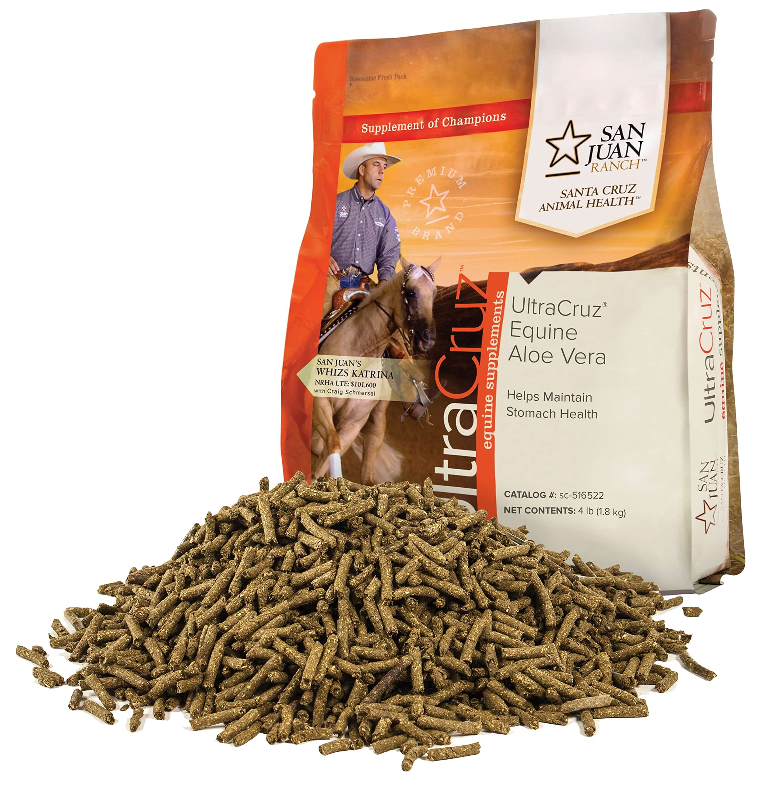 UltraCruz Equine Aloe Vera bottle front promotes easy, measured dosing.