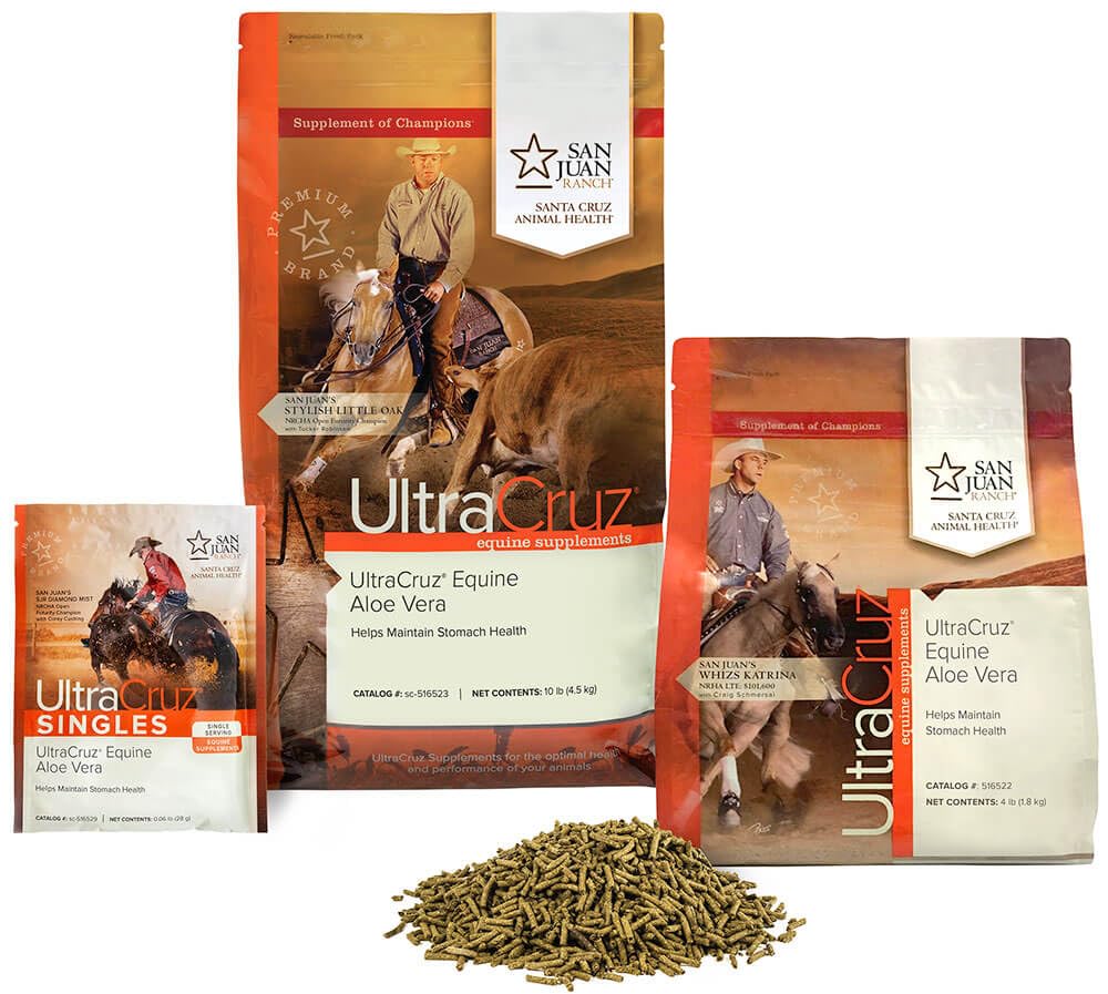 Single-serving pellets enable consistent daily dosing for horses.