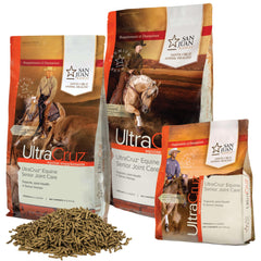 UltraCruz Equine Senior Joint Care pellets scoop image shows portion control