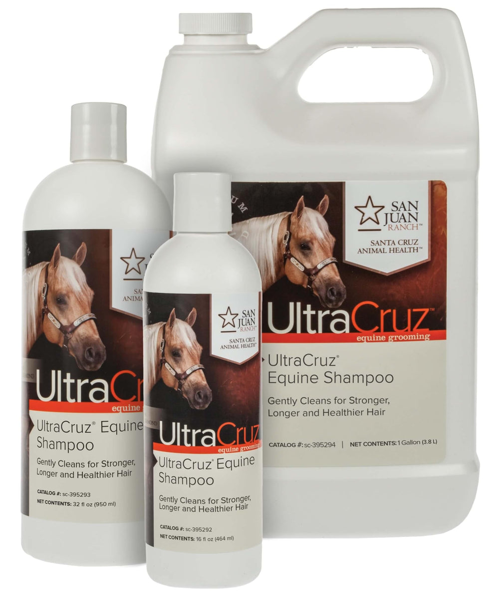 UltraCruz Equine Shampoo rich lather enhances dirt removal while preserving natural oils.